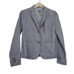 Gap | Linen Blend Chambray Blazer with Pockets Flaw